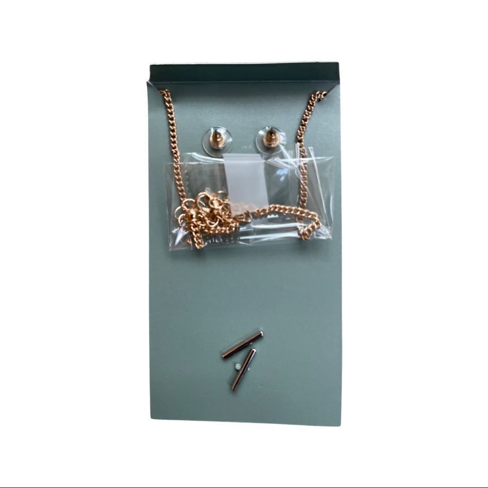 Violet Harper Isla Layered Necklace & Black Druzy Earring Set - New in Box - Picture 7 of 7